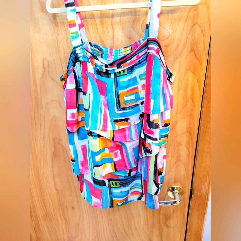 18 Lane Bryant Floral Cami Tank Top Colorful Sleeveless Layered
